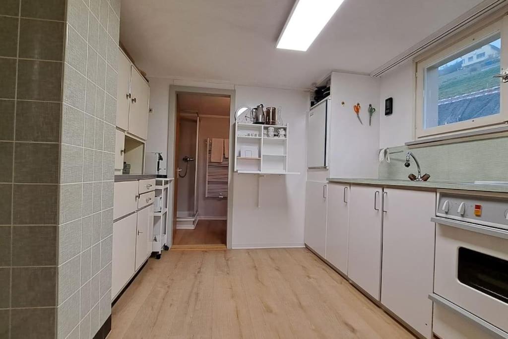 Kuchyň nebo kuchyňský kout v ubytování flueli holiday home urnaesch