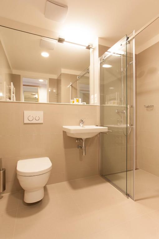 Koupelna v ubytování Hotel S-PORT Véska