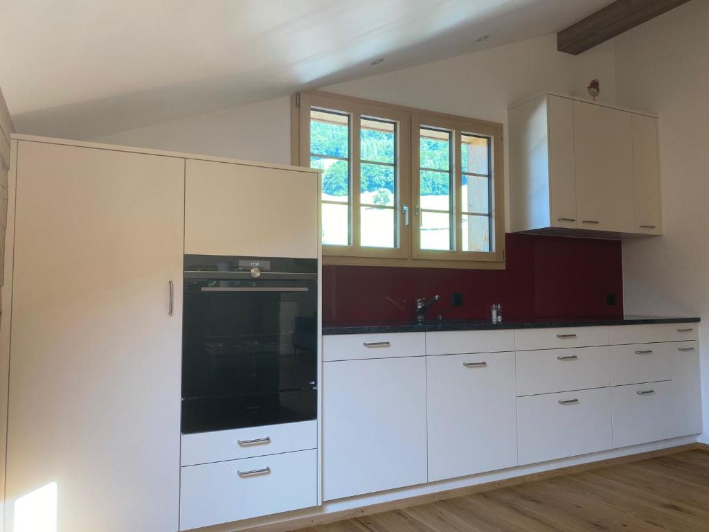 Kuchyň nebo kuchyňský kout v ubytování Chalet Brünig