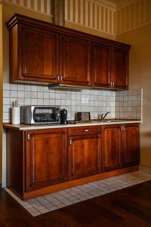 Kuchyň nebo kuchyňský kout v ubytování Aparthotel Iosefin Residence