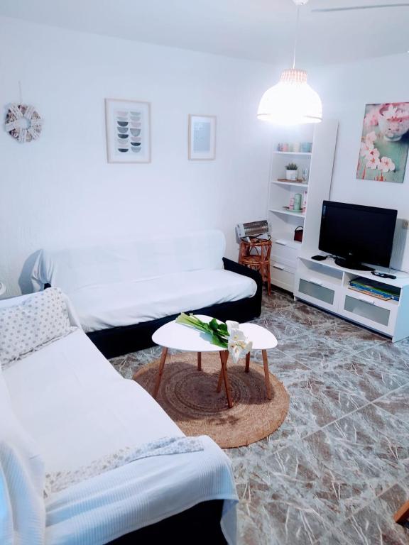 TV a/nebo společenská místnost v ubytování Apartamento coqueto