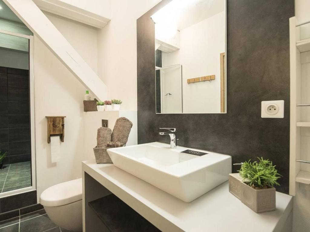 a bathroom with a sink and a toilet at Appartement Saint-Lary-Soulan, 4 pièces, 10 personnes - FR-1-296-340 in Saint-Lary-Soulan