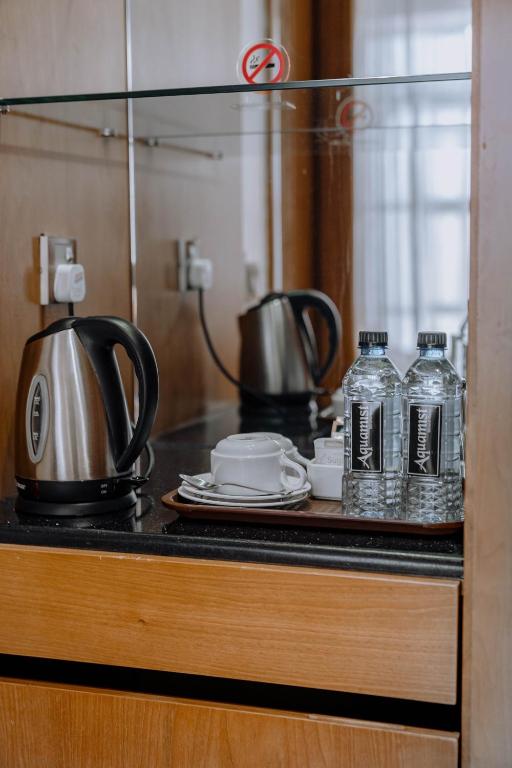 Kuchyň nebo kuchyňský kout v ubytování Saab Royale Hotel