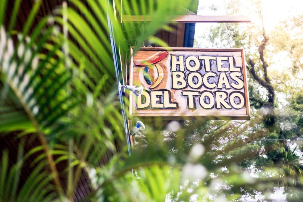 a sign for a hotel bogas del toro at Hotel Bocas del Toro in Bocas del Toro
