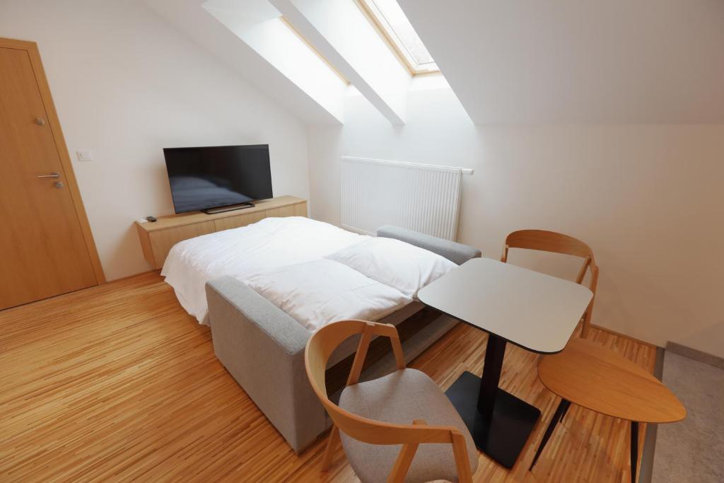 TV a/nebo společenská místnost v ubytování Apartmány U Květné zahrady