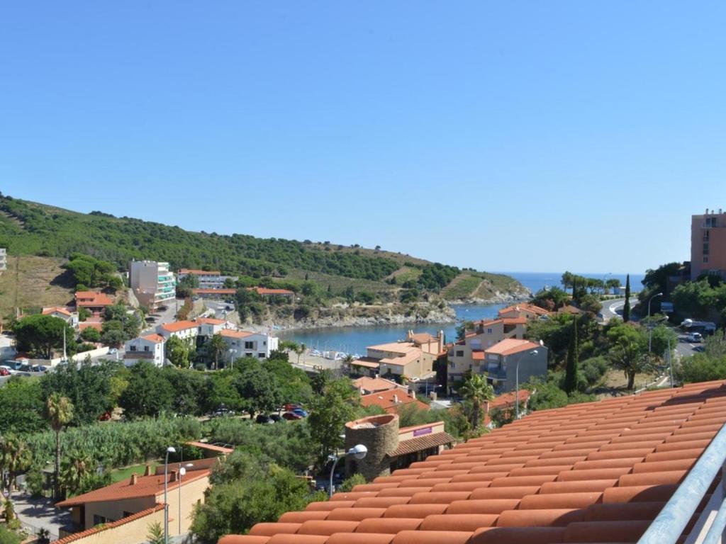 une vue d'une ville avec une rivière et des bâtiments dans l'établissement Maison triplex 2 chambres 6 pers, proche plage, parking, terrasse, animaux admis - FR-1-225C-29, à Banyuls-sur-Mer
