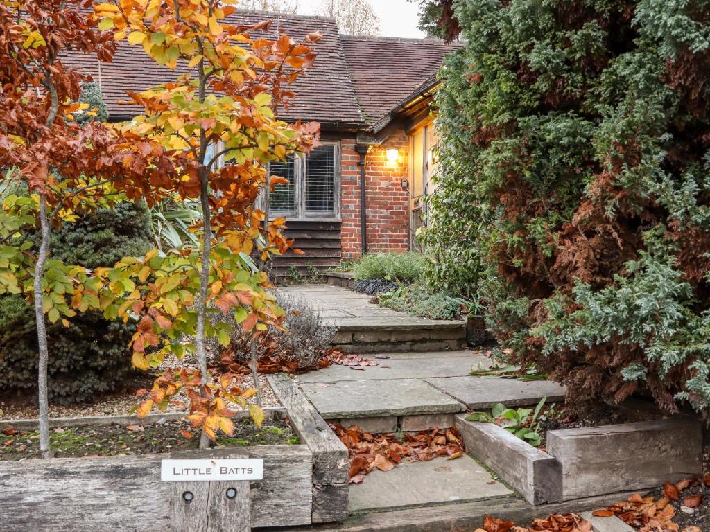 a house with a garden with a tree in front of it at Little Batts in Edenbridge