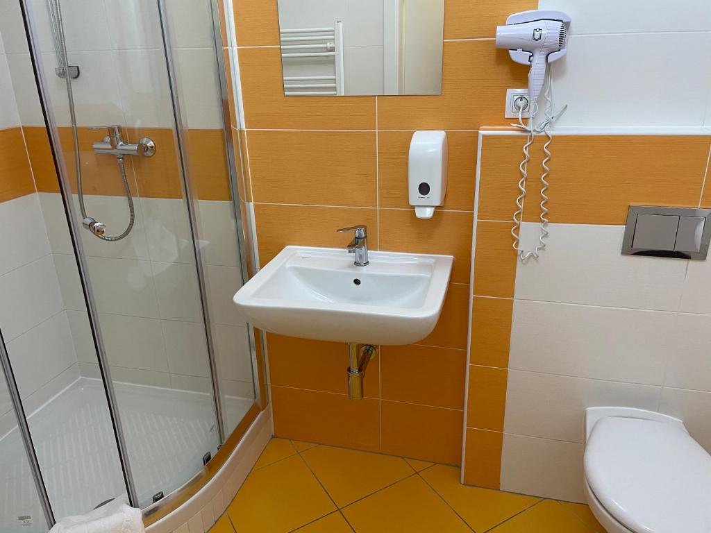 Koupelna v ubytování Hotel Stará Pošta