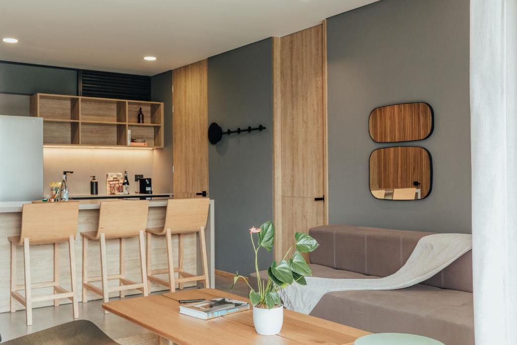 Kuchyň nebo kuchyňský kout v ubytování Wake Living