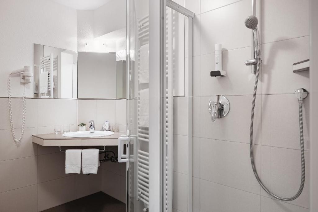 Koupelna v ubytování Hotel Pradat