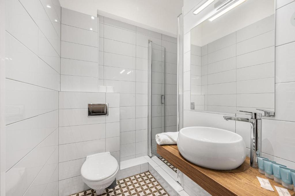 A bathroom at Downtown Bratislava B&B