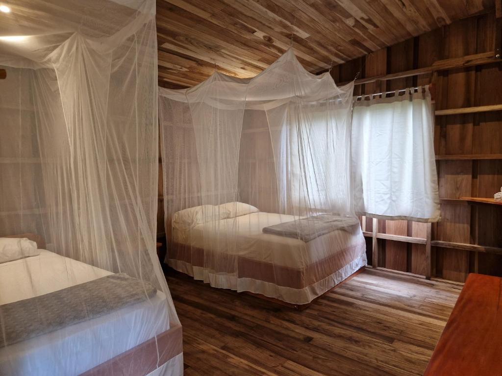 Postel nebo postele na pokoji v ubytování Finca Amistad Cacao Lodge