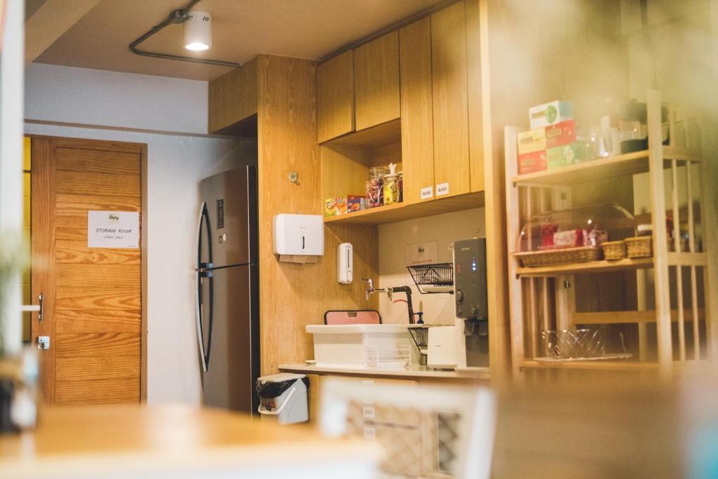 Kuchyň nebo kuchyňský kout v ubytování Pakping Hostel