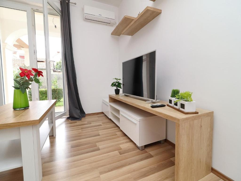 Televízia a/alebo spoločenská miestnosť v ubytovaní Charming Apartment Ana