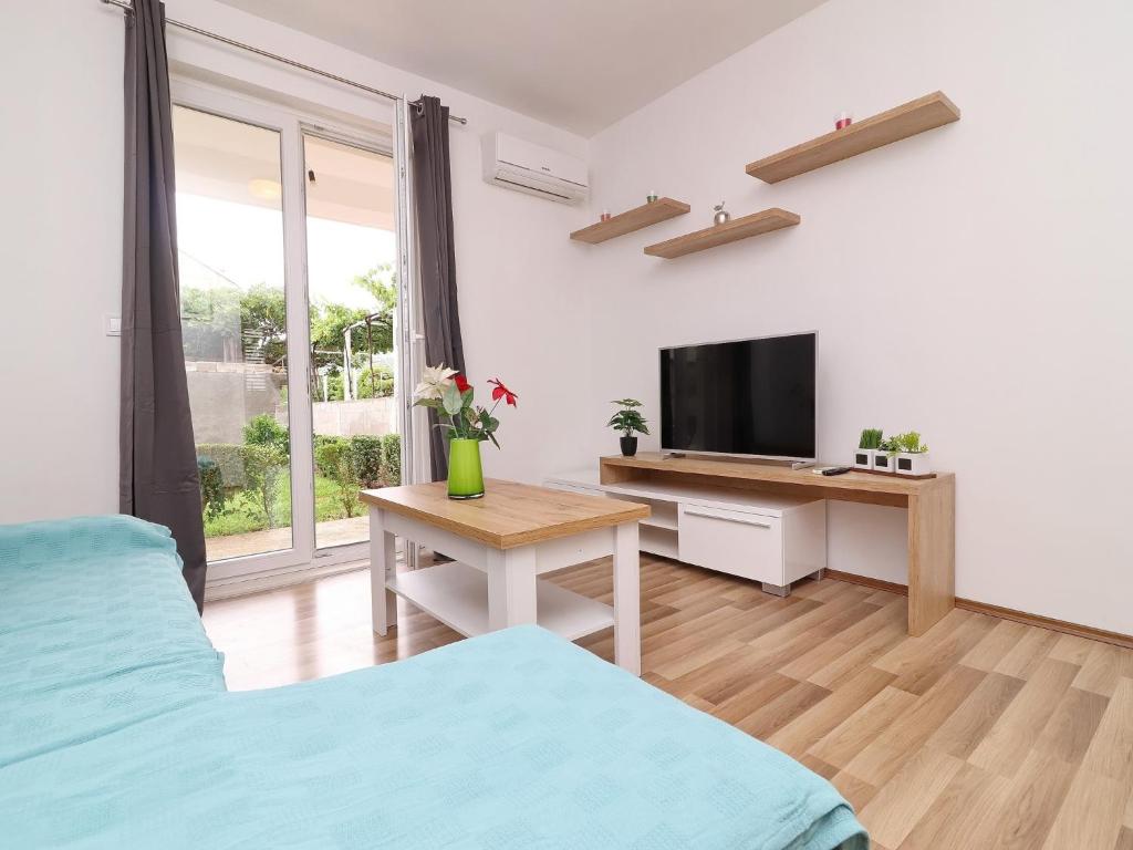 Televízia a/alebo spoločenská miestnosť v ubytovaní Charming Apartment Ana