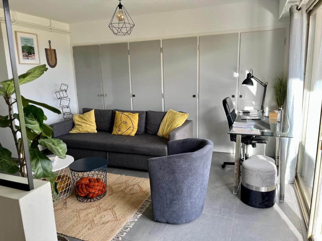 Posedenie v ubytovaní Chez Isa, loft 55m2, jardin, vue, parking, entrée autonome