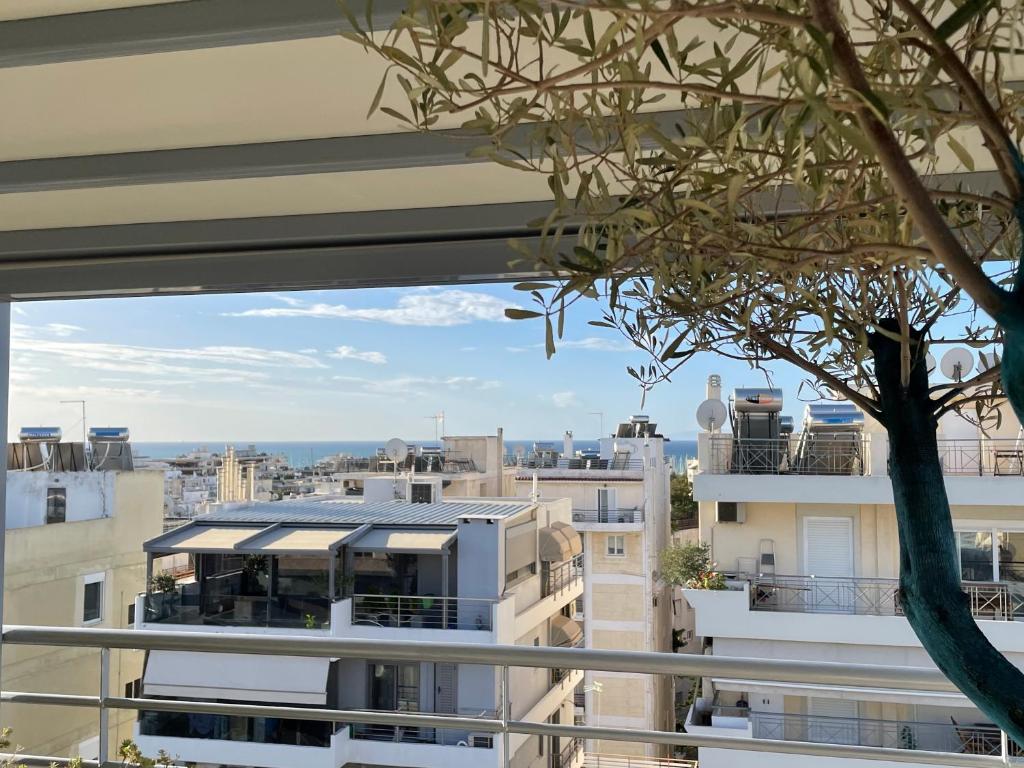 Balkón nebo terasa v ubytování Sea View Luxury Studio Palaio Faliro