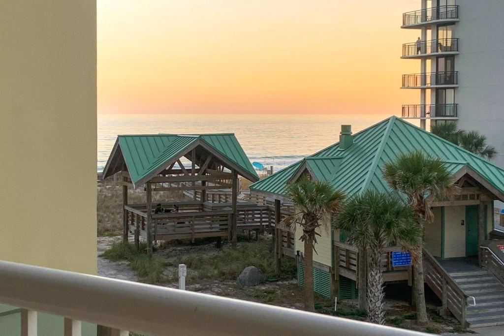 a view of the beach from the balcony of a condo at Water's Edge 301 in Fort Walton Beach
