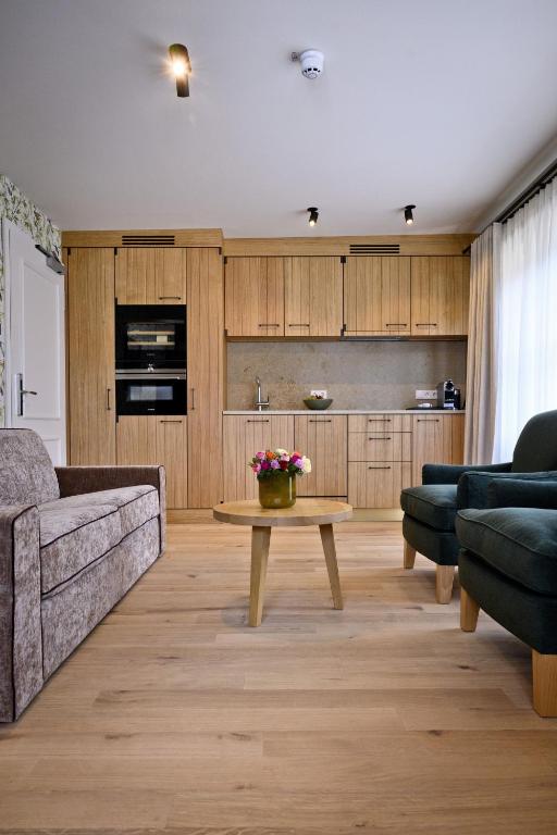 Kuchyň nebo kuchyňský kout v ubytování Bachmair Weissach See-Apartments