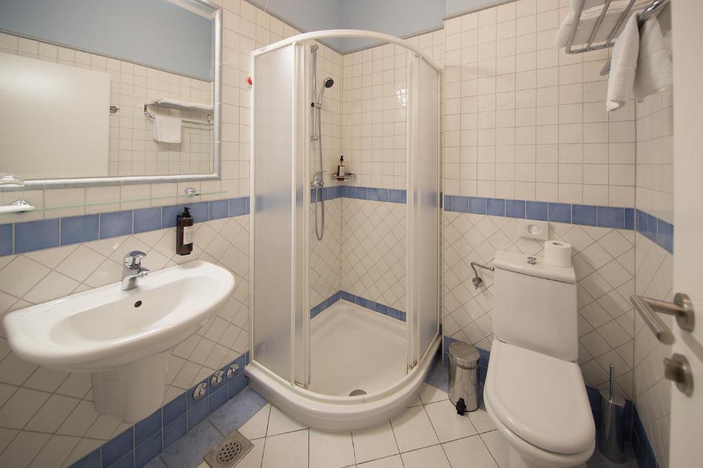 Koupelna v ubytování Hotel Kozana