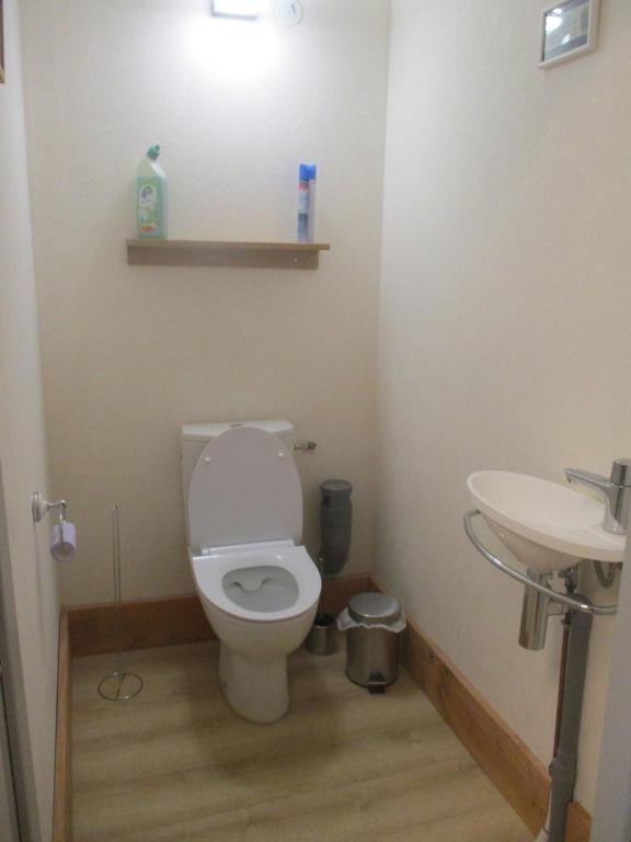 a bathroom with a toilet and a sink at Appartement La petite Résie in La Résie-Saint-Martin