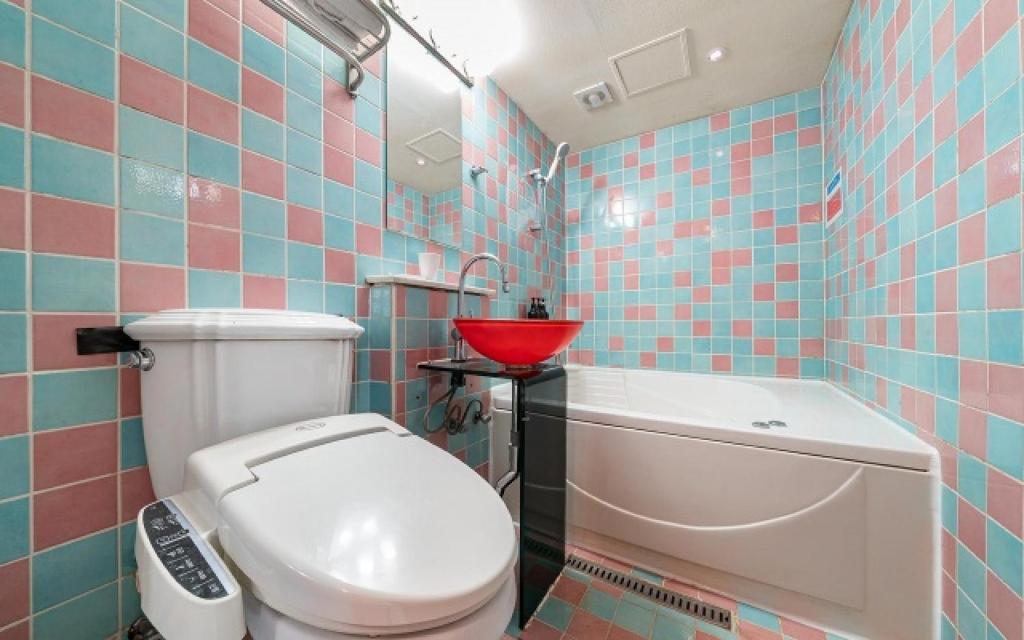 Koupelna v ubytování Laria Hotel