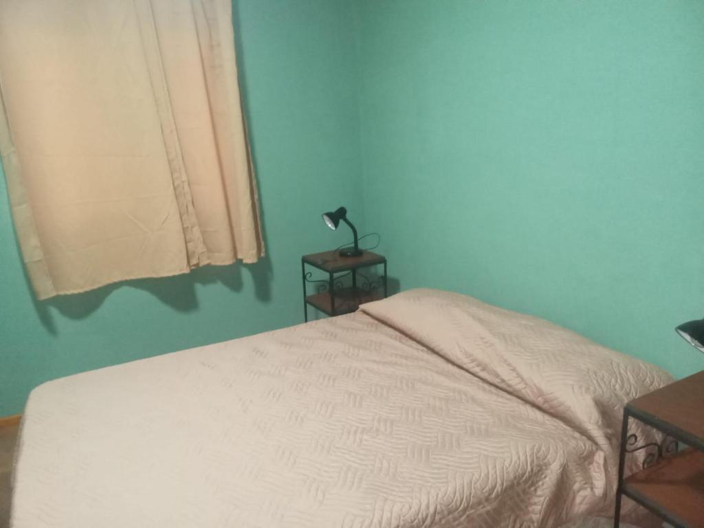 a bedroom with a white bed and a window at Ruben Punta Negra in Punta Colorada