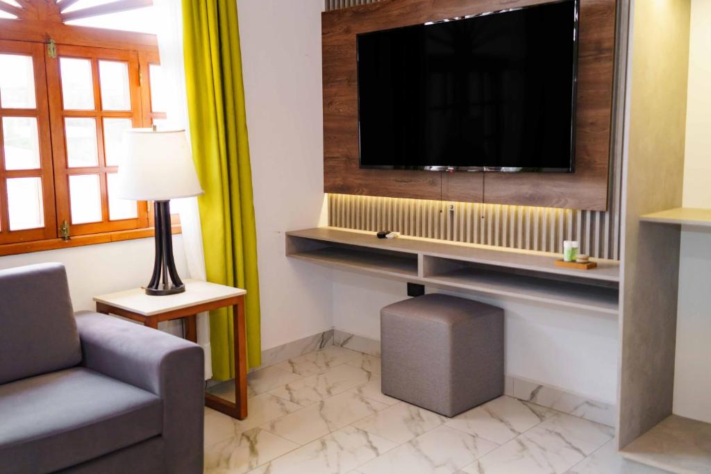 TV a/nebo společenská místnost v ubytování Hotel Santa Fe