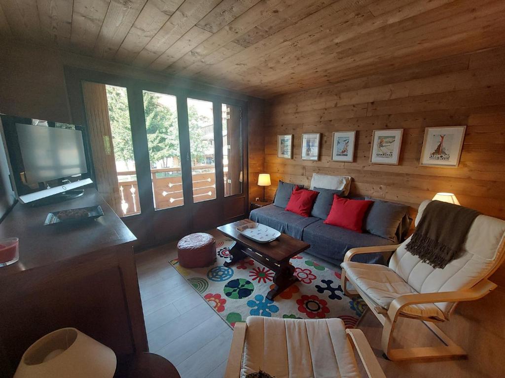 Een zitgedeelte bij Appartement Les Deux Alpes, 3 pièces, 6 personnes - FR-1-516-192