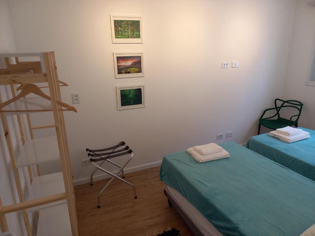 Postel nebo postele na pokoji v ubytování Casa francesa de Piraju