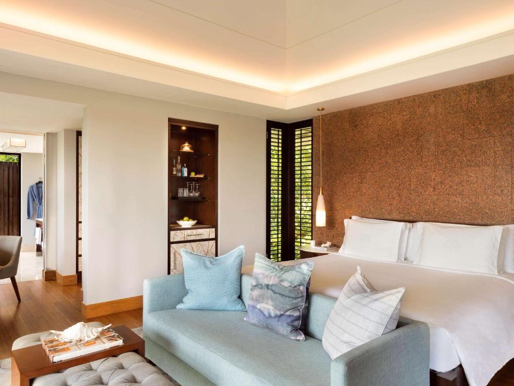 Uma área de estar em Raffles Seychelles