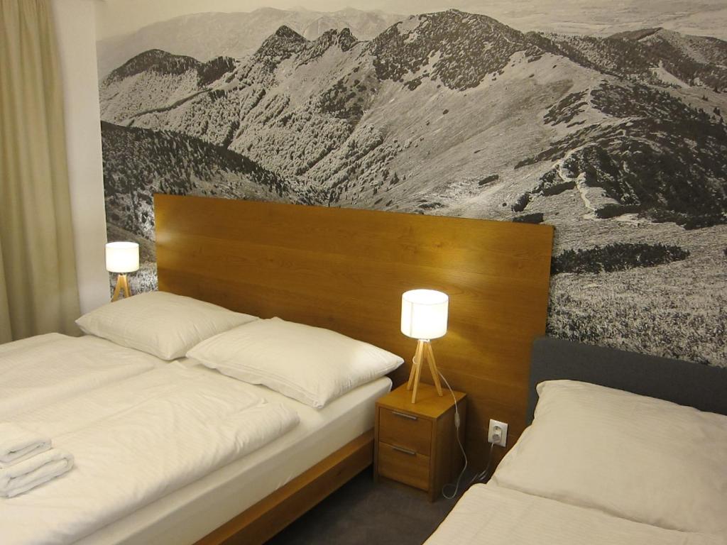Postel nebo postele na pokoji v ubytování Apartmány 45 Valča