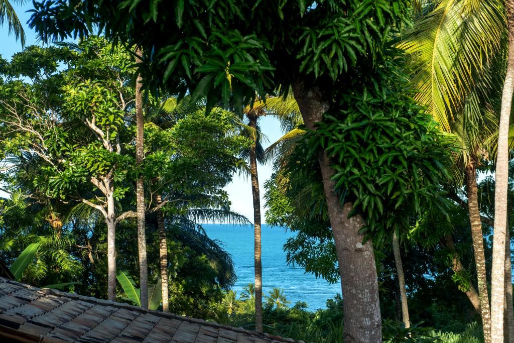 - Vistas al océano desde un complejo con palmeras en Casa Tetéia, en Arraial d'Ajuda