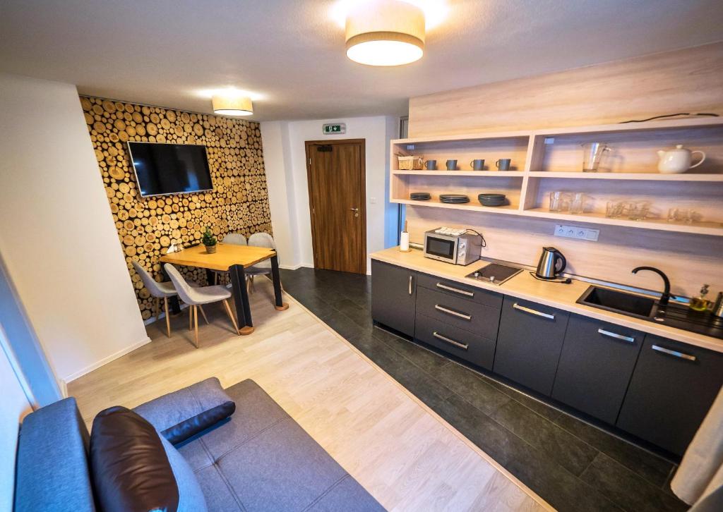 A kitchen or kitchenette at Apartmany Vila Vista