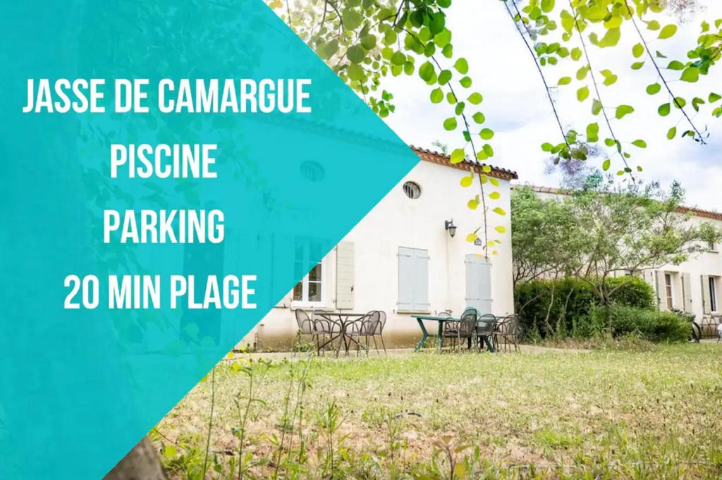 a sign that reads lease de campfire pressure picnic parking min place in front at JASSE CAMARGUAISE 535 - PISCINE CLIM PARKING FAMILLE - TOP PROS SERVICESConciergerie in Gallargues-Le-Montueux
