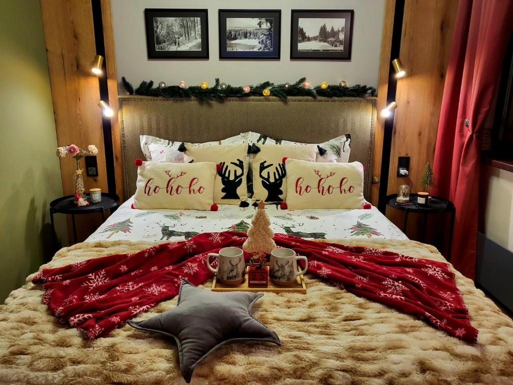 Postel nebo postele na pokoji v ubytování Pinewood ANG luxurious apartment A32