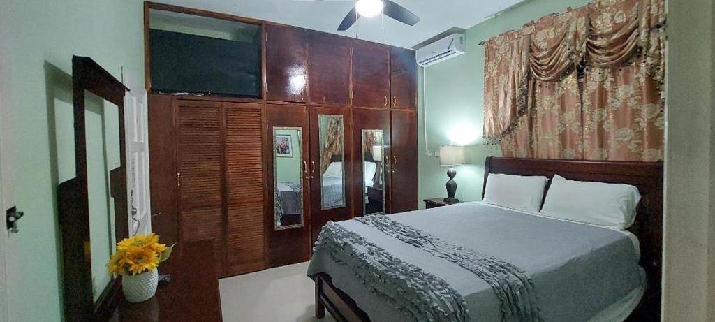 Postel nebo postele na pokoji v ubytování Dela de-Rose Guest House Negril Jamaica
