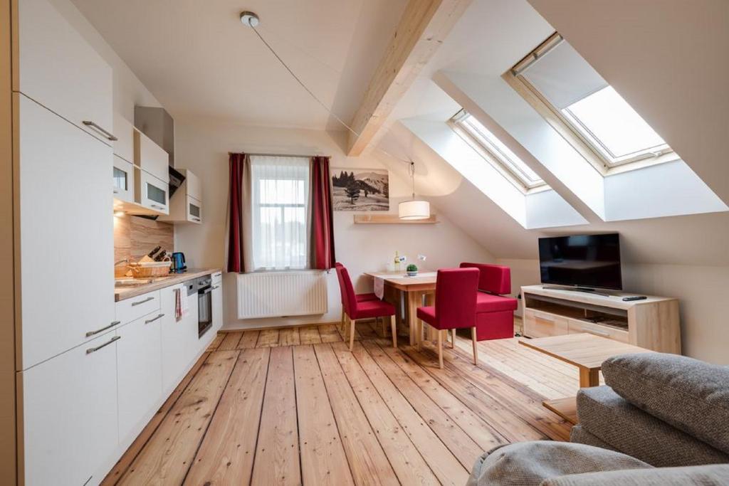 Kuchyň nebo kuchyňský kout v ubytování Konrad-Haus - DorfResort Mitterbach