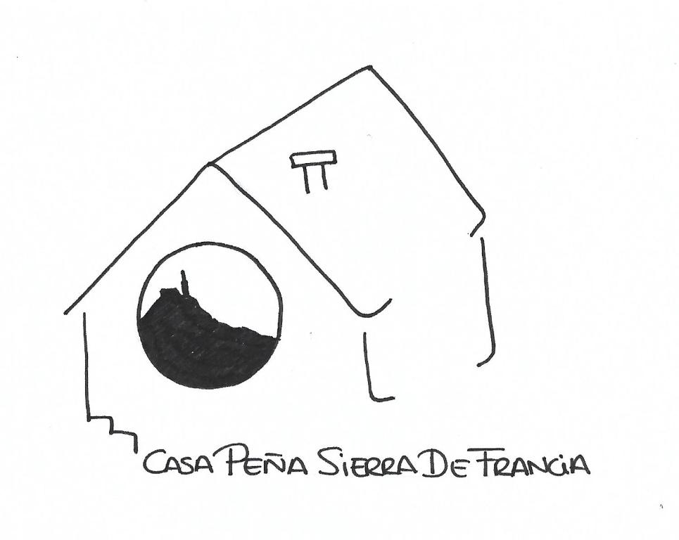 un dibujo de una casa con las palabras "casa pena sgraça de" en Casa Peña Sierra de Francia, en Aldeanueva de la Sierra