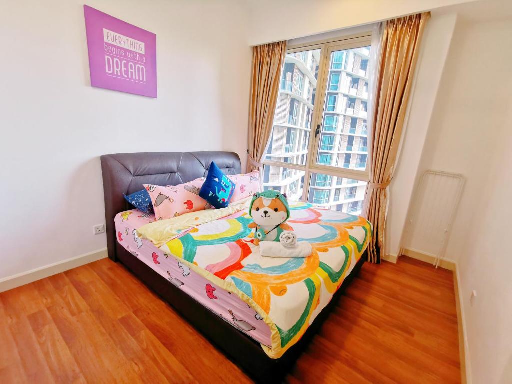 Legoland-3min Walk-HappyDream Suite at Afiniti -8pax-Cozy,Comfy&Convenience 2BR with Bathub - Appartement Met Uitzicht Op De Tuin