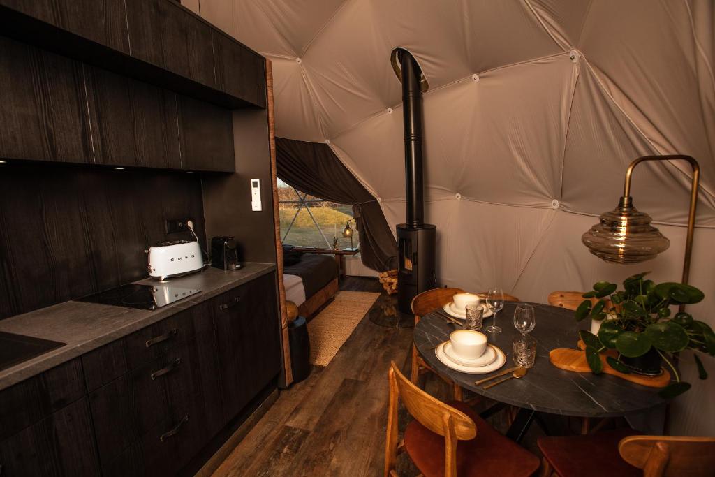 Kuchyň nebo kuchyňský kout v ubytování Reykjavik Domes