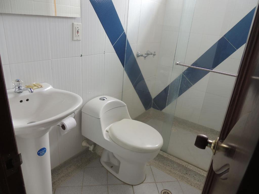 Koupelna v ubytování Hotel Real