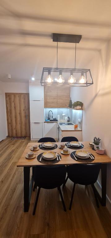 Kuchyň nebo kuchyňský kout v ubytování Apartament MAG