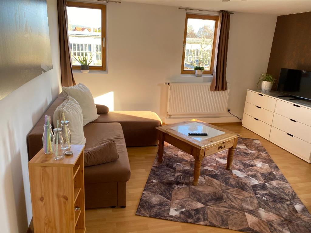 Zona d'estar a Ferienwohnung sentio-comfortable Saalfeld