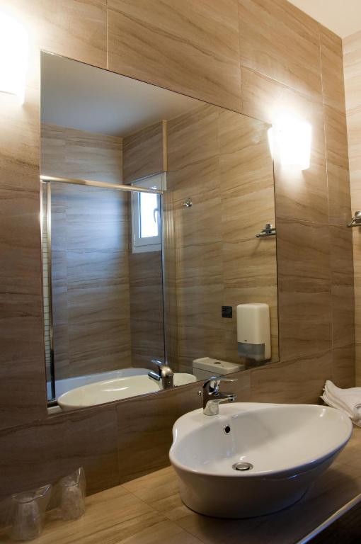 Koupelna v ubytování Hotel Olympos