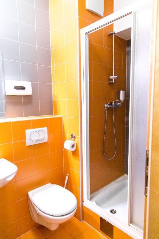 Koupelna v ubytování Hotel Jeruzalem