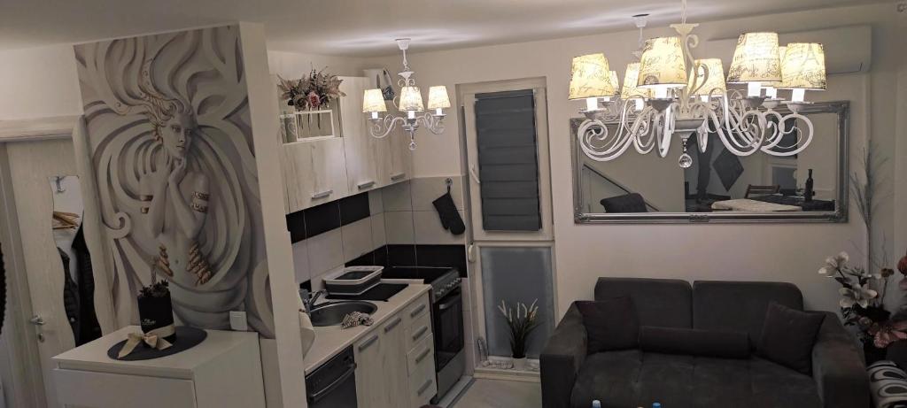 Kuchyň nebo kuchyňský kout v ubytování Divcibare As apartmani