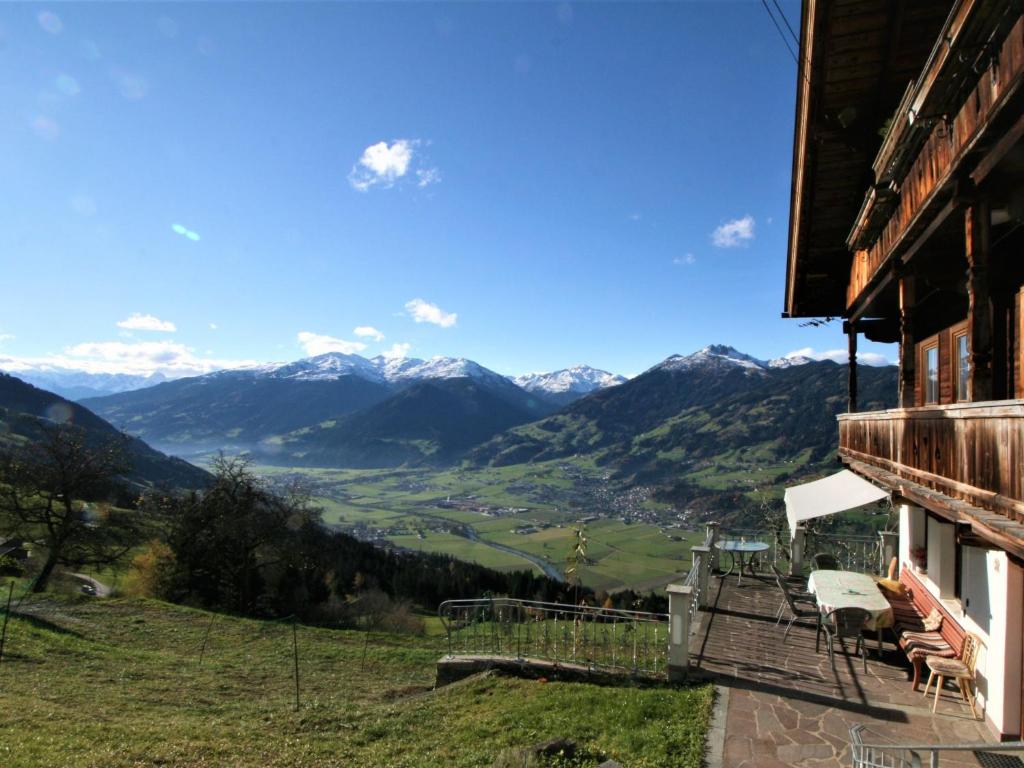 a view of mountains from the balcony of a house at Apartment Unterflöber-1 by Interhome in Großhartberg