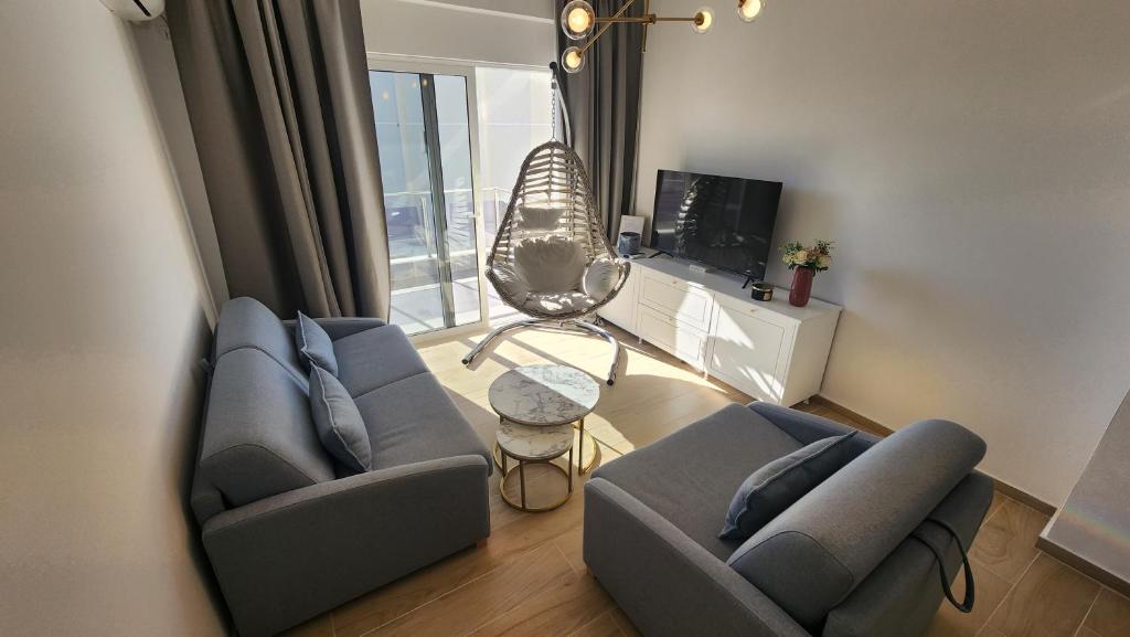 A seating area at Jusal Sea View Apartment