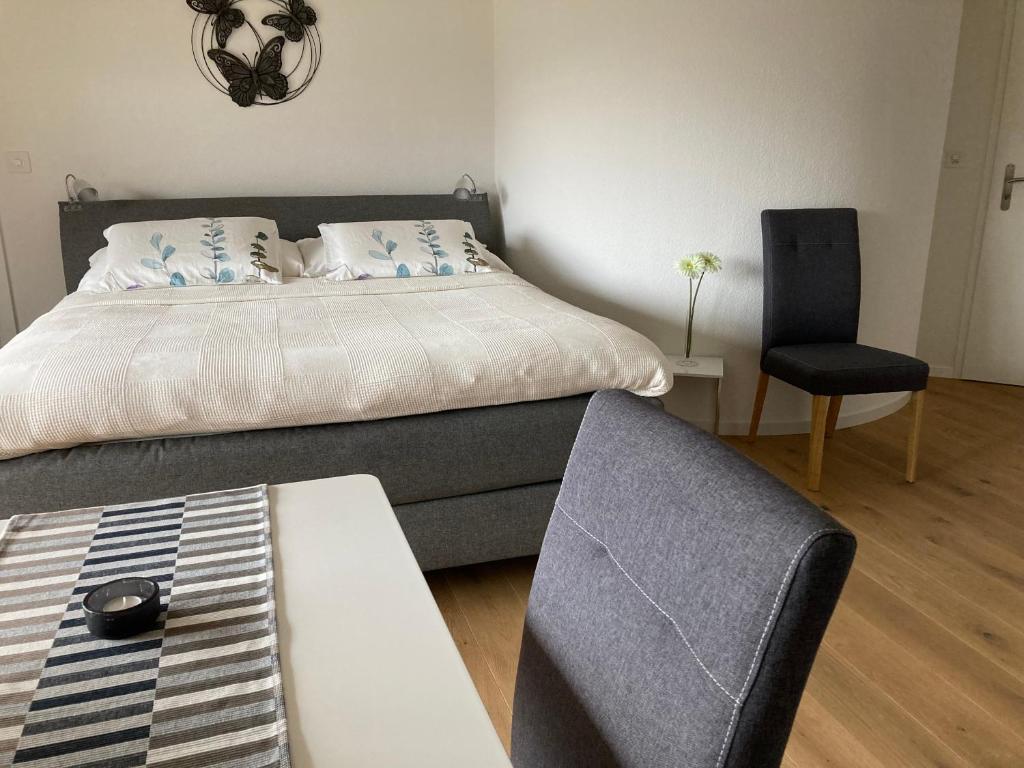 Postel nebo postele na pokoji v ubytování Studio Bergblick